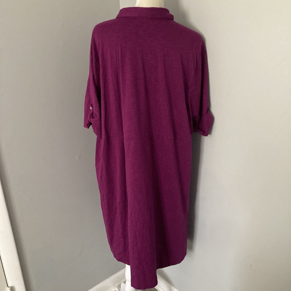 J Jill purple Knit Shirt Dress Cotton Blend Short Sleeve stretch Plus size 3X - Picture 12 of 13